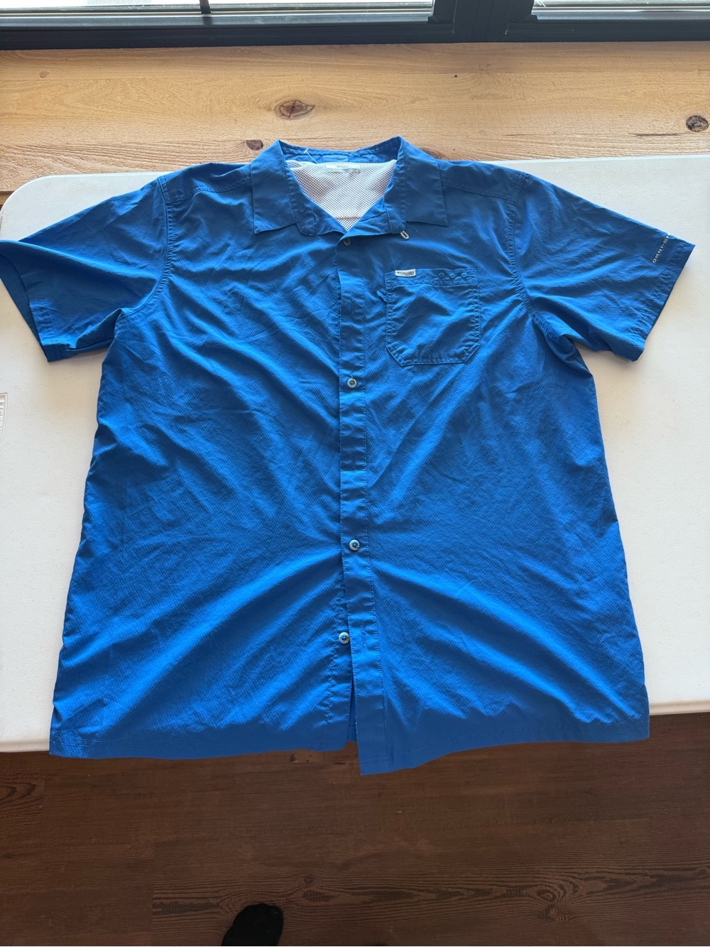 Men's Casual Short-Sleeve Button-Down Shirt - Bright Blue